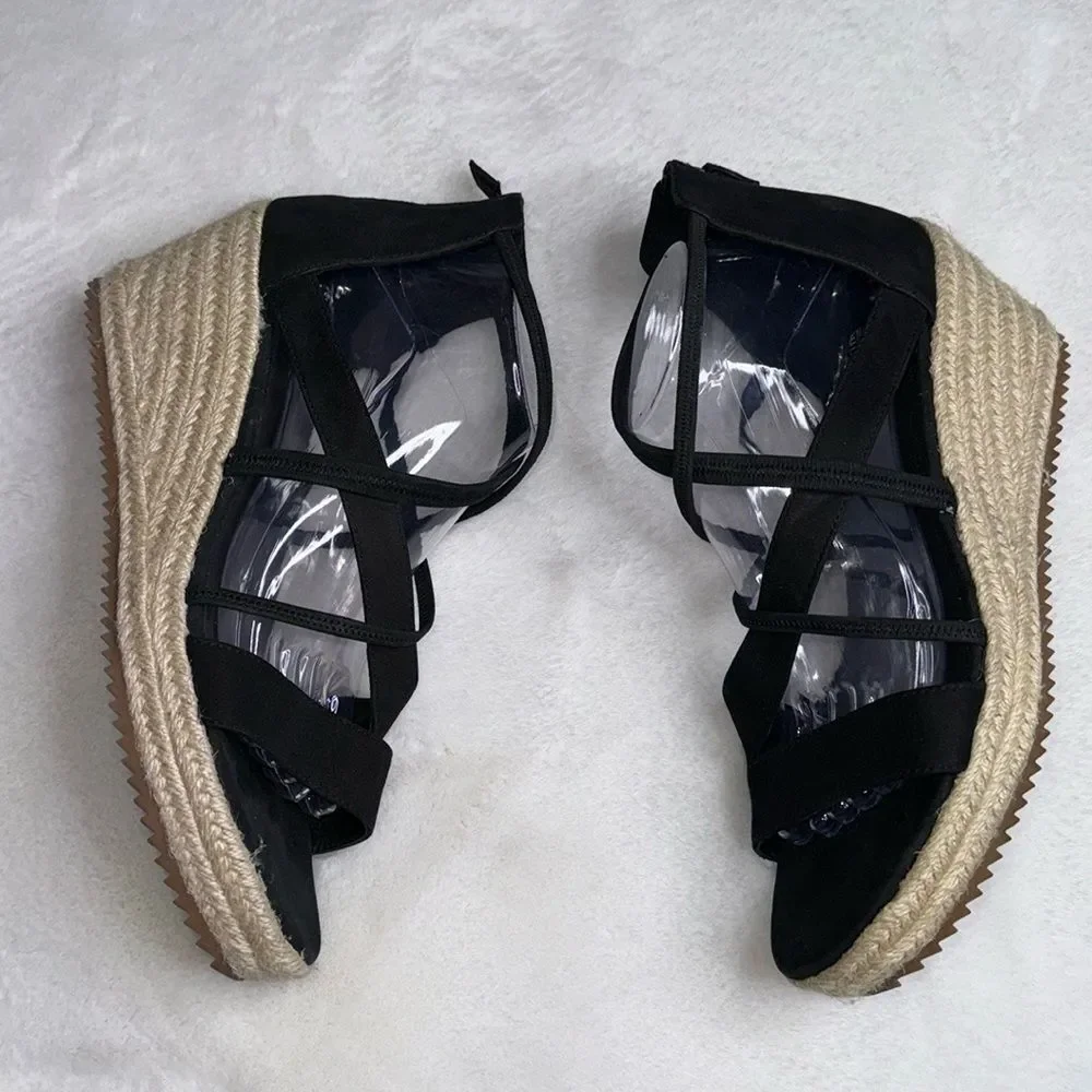 Eileen Fisher Wanda Tumbled Nubuck Espadrille Size 11